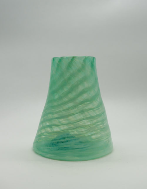 green glass vase handblown