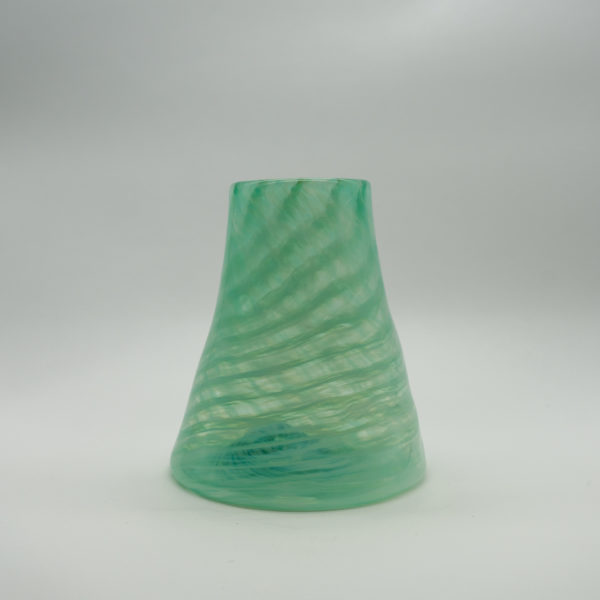 green glass vase handblown